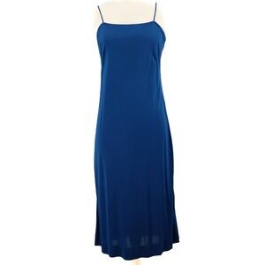 Akris Punto Dress Women 6 Blue Spaghetti Strap 100% Viscose Switzerland Designer
